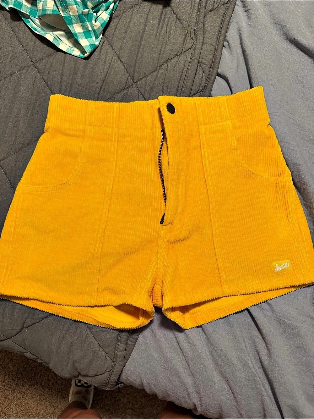 Hammies Corduroy Shorts High Waist Yellow